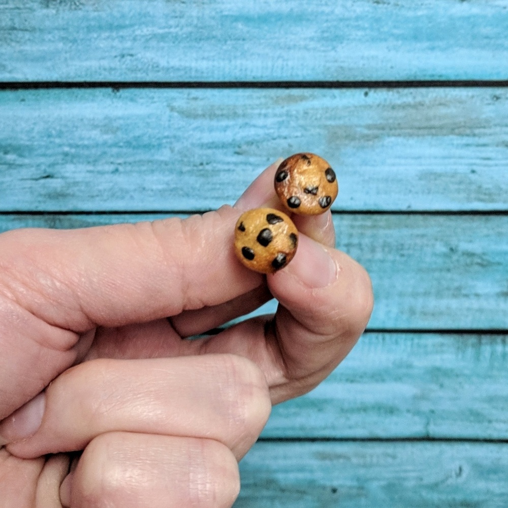 Chocolate Chip Cookie Post Earrings
